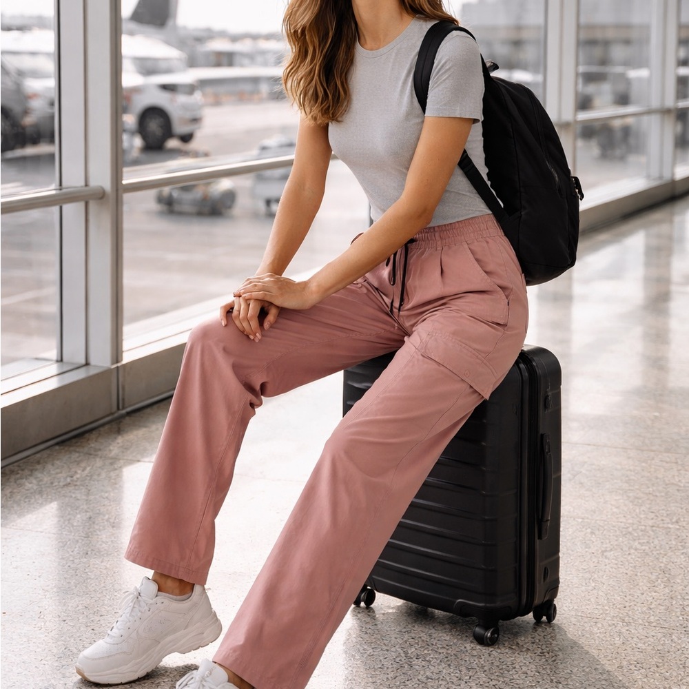 Women's Pink Casual Pants